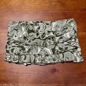 Athena for Eddie Bauer Olive and Cream Paisley swim skirt/bottoms sz 6